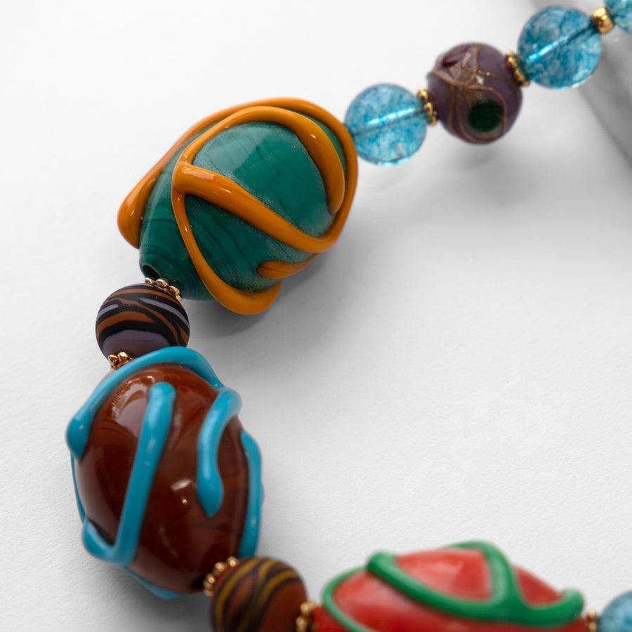 Katerina Psoma Blue Murano Necklace and stones