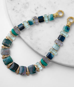 Katerina Psoma Blue Collar Necklace with Stones
