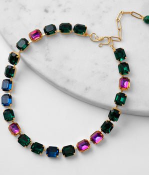 Katerina Psoma Luciana Necklace with Colored Crystals