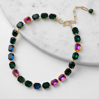 Katerina Psoma Luciana Necklace with Colored Crystals