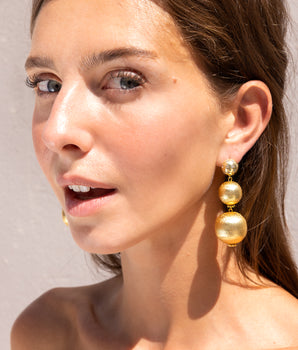 Katerina Psoma gold plated bead earrings