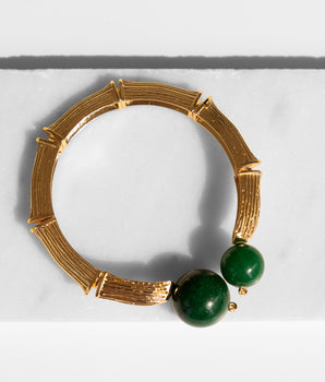 Katerina Psoma Danai Gold Plated Bracelet in Green