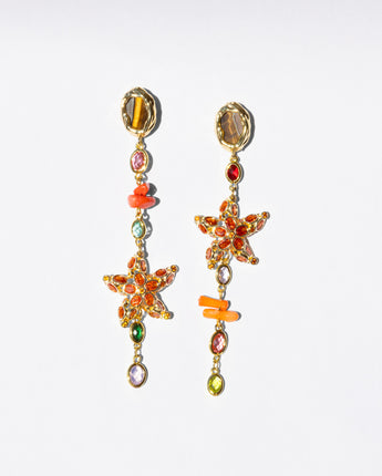 Katerina Psoma Calypso Starfish Earrings with crystals