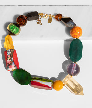 Katerina Psoma Murano Multicolor Crystal Short Necklace