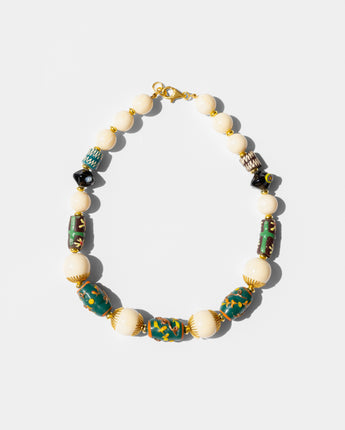 katerina Psoma ivory short necklace with trade beads