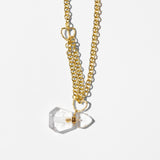 Katerina Psoma gold plated Chain necklace with a carved crystal quartz bottle pendant