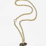 Katerina Psoma gold plated Chain necklace with a carved labradorite bottle pendant