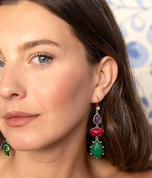 Katerina Psoma Marley Green and Red Earrings
