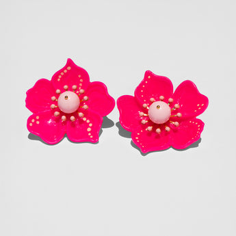 Katerina Psoma Pair of pink flower-shaped earrings