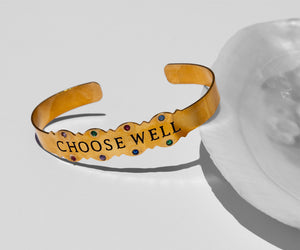Katerina Psoma  affirmation bracelet gold plated metal