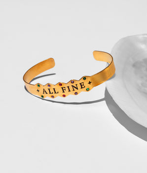 Katerina Psoma All fine affirmation bracelet gold plated metal