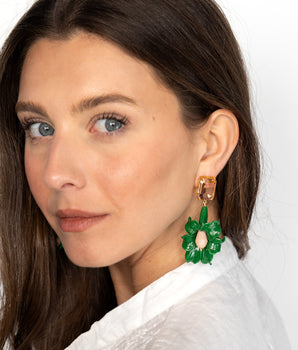 Katerina Psoma Antheia Dangle Earrings in Green