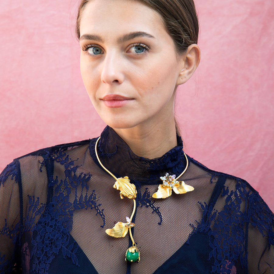 Katerina psoma Collar Necklace gold plated metal costume jewelry