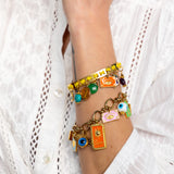 katerina psoma bracelet with chain and evil eye charms