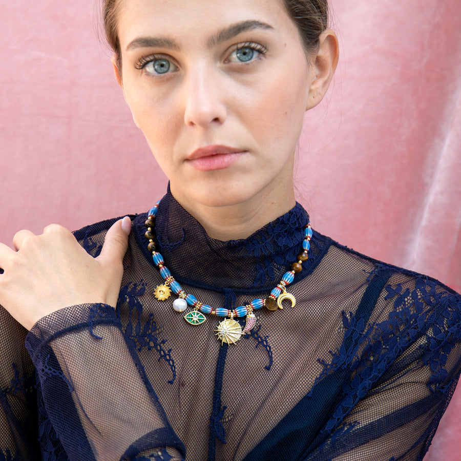 Katerina Psoma The Charmed Blue Necklace
