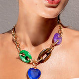 Katerina Psoma Gold plated chain necklace with heart-shaped 
