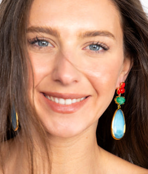 Katerina Psoma Eleanor Dangle Earrings in Turquoise