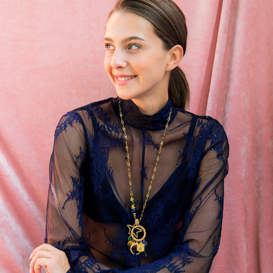 Katerina Psoma Claudia Long Chain Necklace with Charms