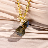 Katerina Psoma Chain necklace with a carved labradorite bottle pendant