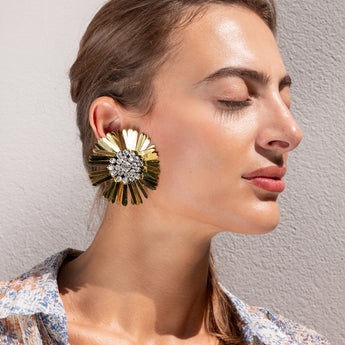 Katerina Psoma Didi Gold Flower Clip Earrings