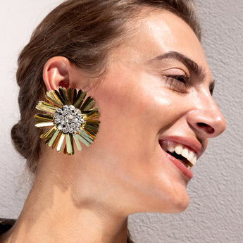 Katerina Psoma Didi Gold Flower Clip Earrings
