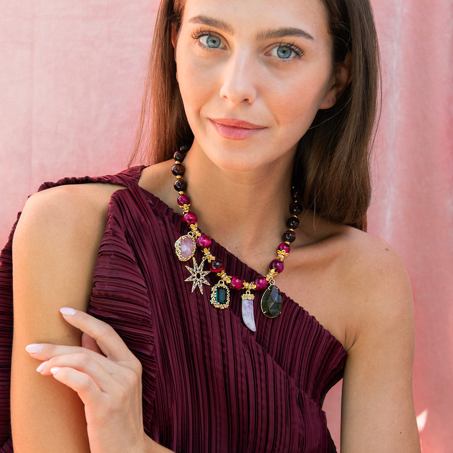 Katerina Psoma Claudia Red Necklace with Charms