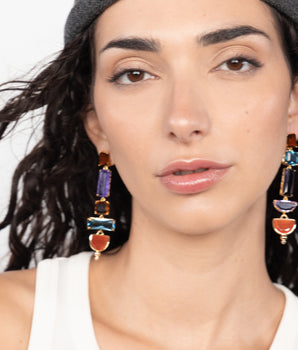KATERINA PSOMA DANGLE EARRINGS CRYSTALS