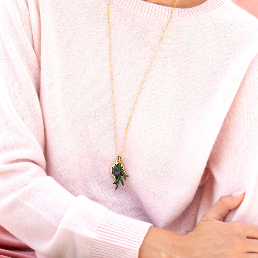 Aylin Long Necklace with lapis Lazuli