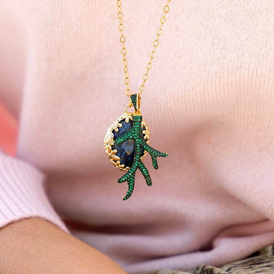Aylin Long Necklace with lapis Lazuli