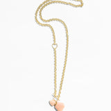 Katerina Psoma gold plated Chain necklace with a carved rhodochrosite bottle pendant