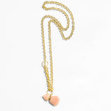 Katerina Psoma gold plated Chain necklace with a carved rhodochrosite bottle pendant