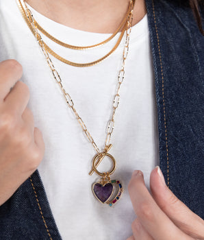 KATERINA PSOMA  Necklace with Amethyst Heart