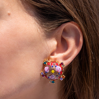 Katerina Psoma red vintage Murano studs