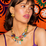 Katerina Psoma Amalia Short Necklace with Murano and gold plated metal beads