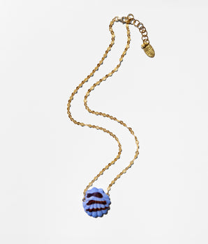 Katerina Psoma Venus Light Blue Murano Shell Short Necklace