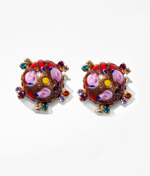 Katerina Psoma red vintage Murano studs
