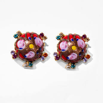 Katerina Psoma red vintage Murano studs