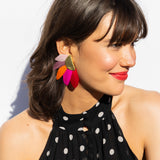 Katerina Psoma Artemis Multicolor Feather and Gold Plated Metal Clip Earrings