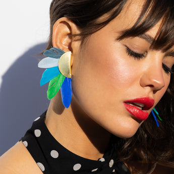 Katerina Psoma Artemis Multicolor Gold Plated Clip Earrings