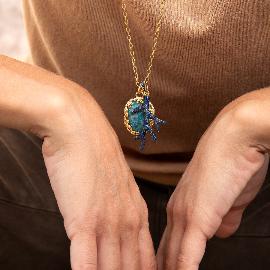Aylin Long Necklace with Apatite