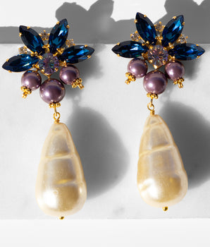 Katerina Psoma Alice Earrings with Pearl Drops