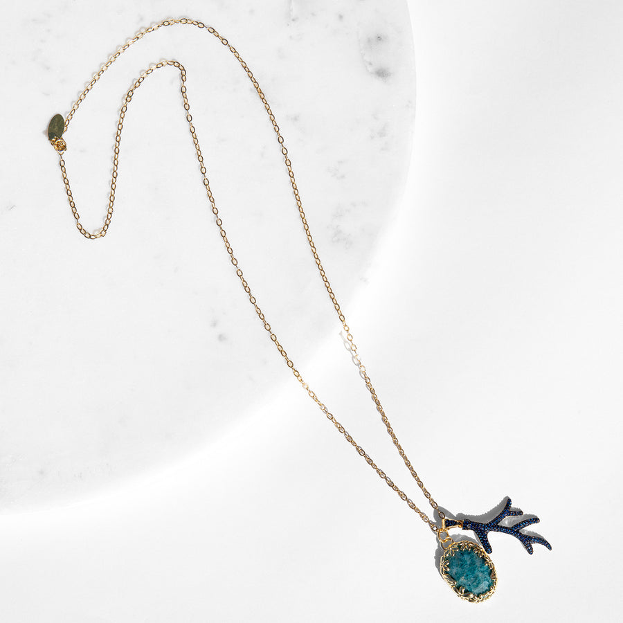 Aylin Long Necklace with Apatite