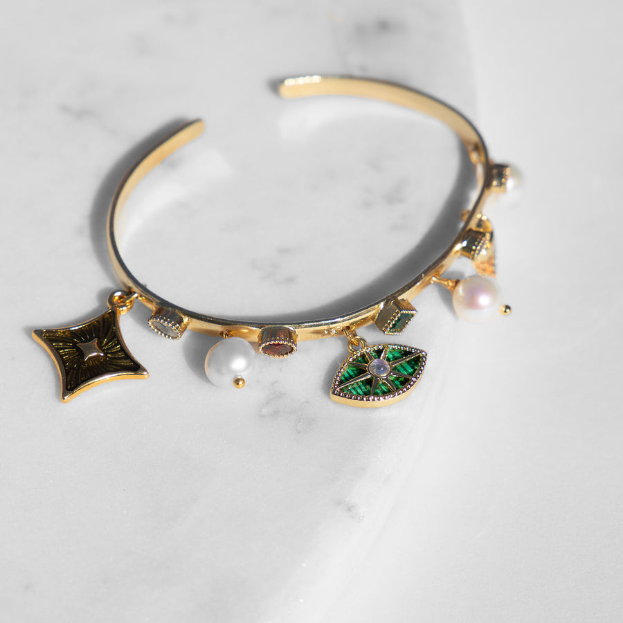 Katerina Psoma Charm Bracelet with pearls and charms