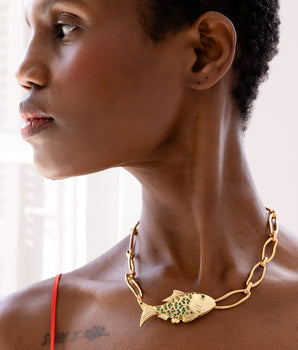Katerina Psoma Calypso Short Fish Necklace