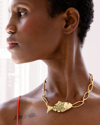 Katerina Psoma Calypso Short Fish Necklace