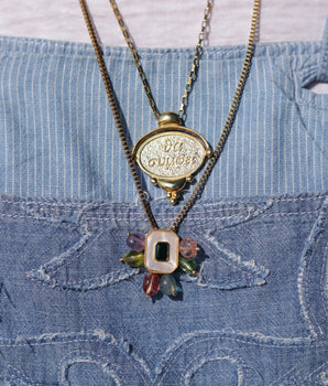 Katerina Psoma long pendant with semiprecious stones