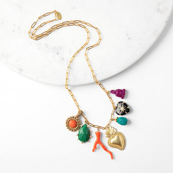 Katerina Psoma Long Necklace with Charms multicolor