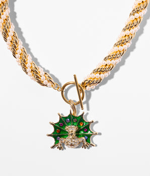 Dragon Short Chain and Pearl Necklace