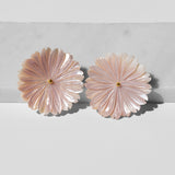katerina Psoma mother of pearl carved stud earrings