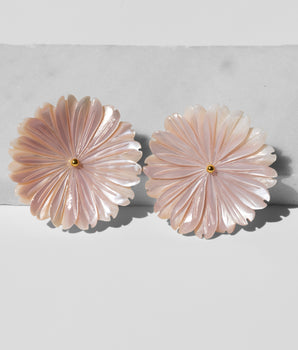 katerina Psoma mother of pearl carved stud earrings